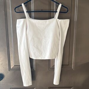 NWT!! Gilly Hicks White Off-Shoulder Crop Top